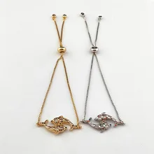 10 шт. Романтический микро проложить Радуга CZ Кристалл Delphinus delphis браслет для женщин модные ювелирные изделия подарок BG335