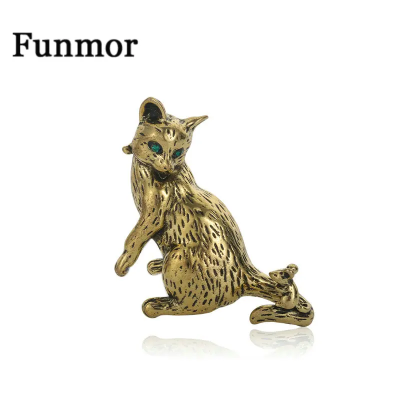 Funmor яркий Кот и броши с изображением мыши винтажные булавки для женщин и мужчин сумка с шарфом украшения аксессуары вечерние банкетные украшения Bijoux