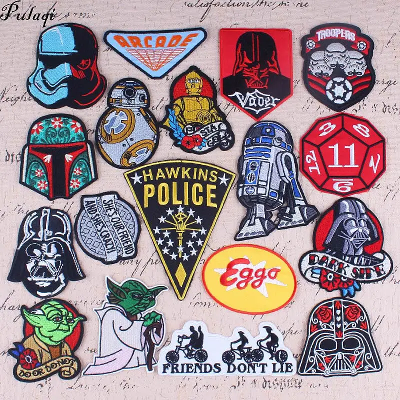 

Star War Embroidered Patches For Clothing Stranger Things Iron On Patches On Clothes Cloth Stripes Jacket Appliques Decoration