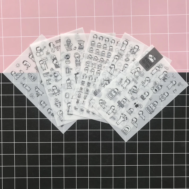 

6 Sheets /Pack Cute Kawaii Cartoon Penguin Stickers Bottle Computer Diary Adhesive Decor Stick Label Student Stationery