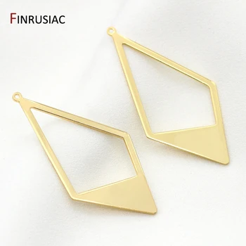 

Korean Fashion Brass Metal Gold Plated Rhombus Pendant Charms DIY Earring Charms Accessories Wholesale