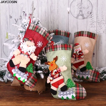 

JAYCOSIN Santa Snowman Pendant Christmas Ornaments New Year Socks Christmas Decorations for Home Merry Christmas Tree Decoration