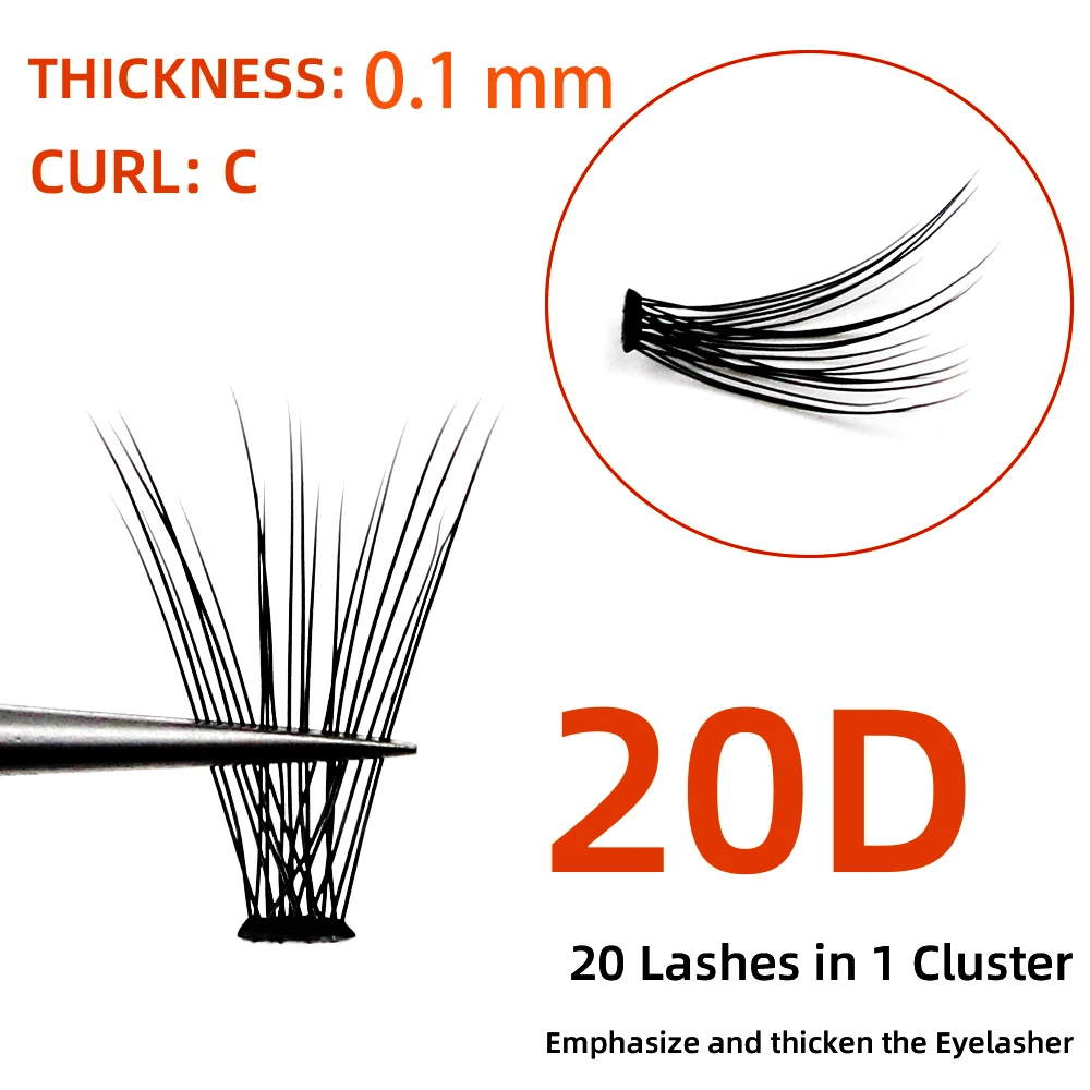 Wholesale 5 Cases 20D Individual Eyelashes Premade Fan Eyelashes Cluster Volume Russia Cilia Mink Eyelash Extension Make Up Tool