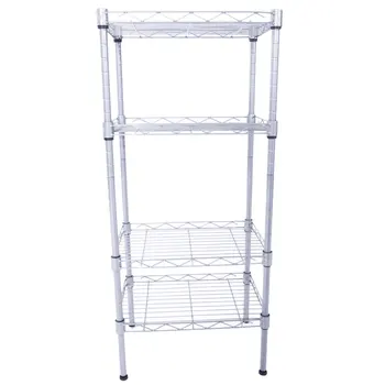

Rectangle Carbon Steel Storage Rack Metal Assembly 4-Tier Organizer Shelf TB Sale