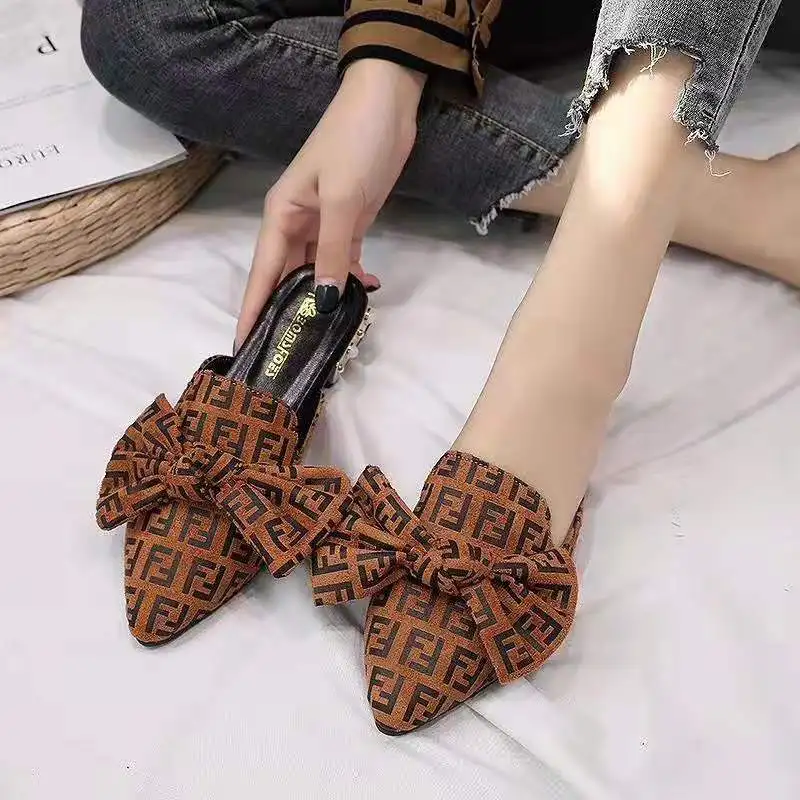 Pantoufle femme; коллекция года; женские тапочки для улицы; женские шлепанцы из флока без застежки с круглым носком; zapatillas mujer - Цвет: Оранжевый