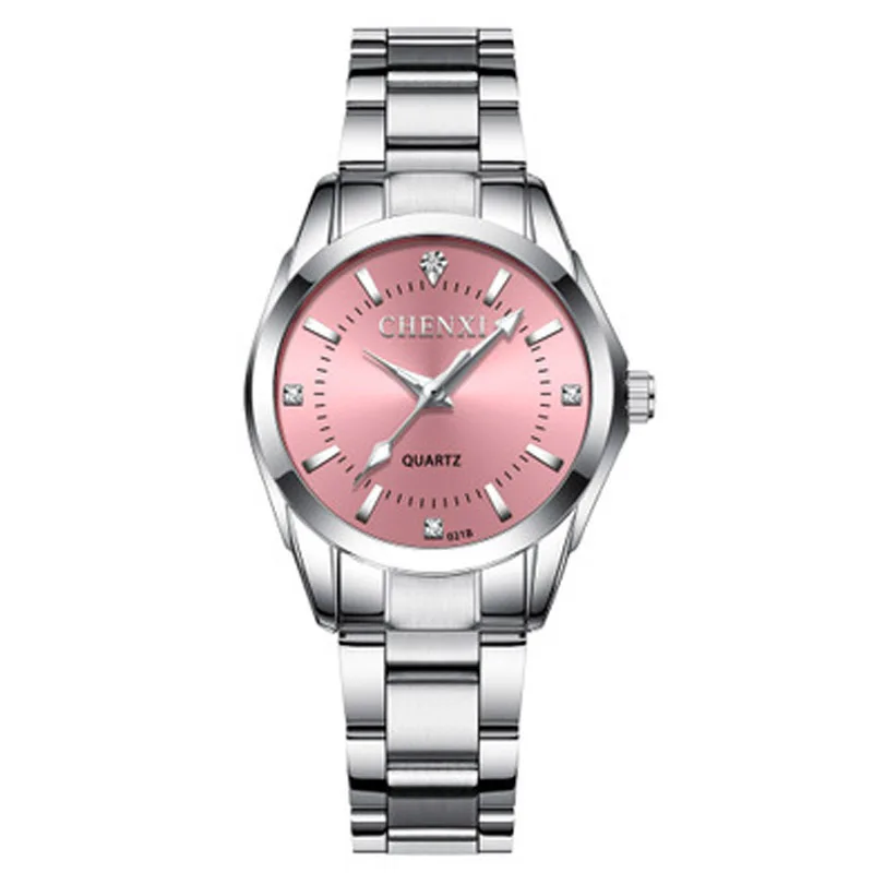 

Женские наручные часы CHENXI, милые розовые кварцевые наручные часы с браслетом из нержавеющей стали, дешевые женские часы, Прямая поставка
