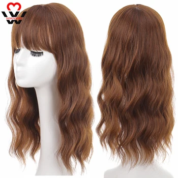 

6inch toupee hair extension Synthetic clip in topper hair with bangs straight top hair hairpiece for women High TemperatureFiber