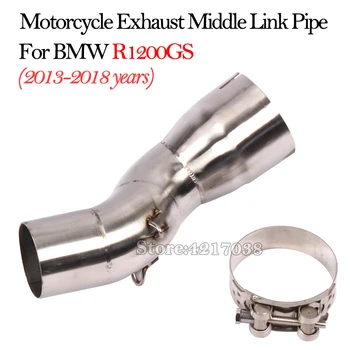 Motorcycle Exhaust Pipe Middle Link Pipe Modified Escape Moto For BMW R1200GS ADV 2013 2014 2015 2016 2017 2018 Years Slip On