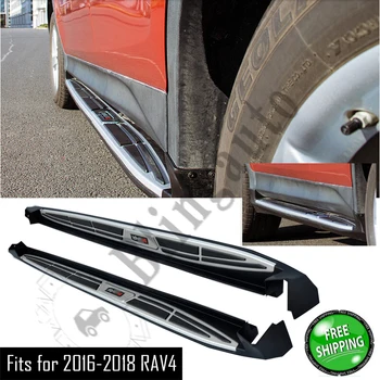 شراءيناسب T. Oota RAV4 2016 2017 2018 2 قطعة اليسار اليمين تشغيل مجلس الجانب خطوات Nerf بار دواسة سيارة الجانب الدرج قضيب جانبي