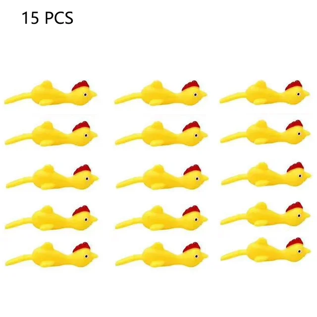 20PCS Catapult Launch Turkey Fun and Tricky Slingshot Chick Practice Chicken Elastic Flying Finger Birds Sticky DecompressionToy Catapult chick X15