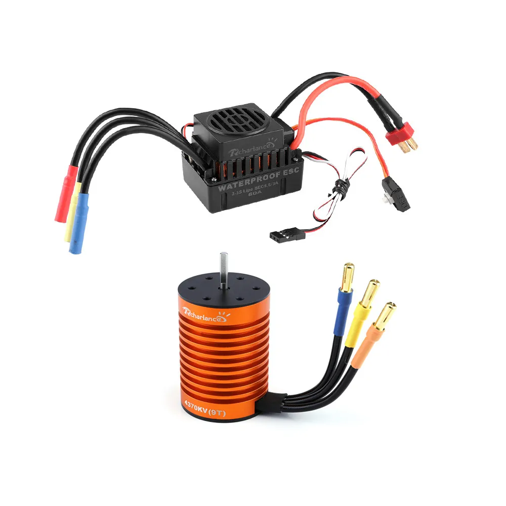 Водонепроницаемый 9T 4370KV бесщеточный мотор+ 60A ESC Скорость революционная система управления ME720 для 1/10 RC автомобиль Быстрая 1129#2
