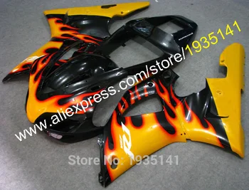 

Yellow flame motorbike kit For Yamaha YZF R1 98 99 YZF-R1 YZF1000 1998 1999 R1 Motorcycle Fairing (Injection molding)