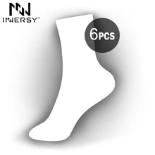 Innersy/6 шт./лот, брендовые носки одноцветные хлопковые носки впитывающие мужские дезодорирующие носки Длинные носки для мальчиков деловые чулки для мужчин