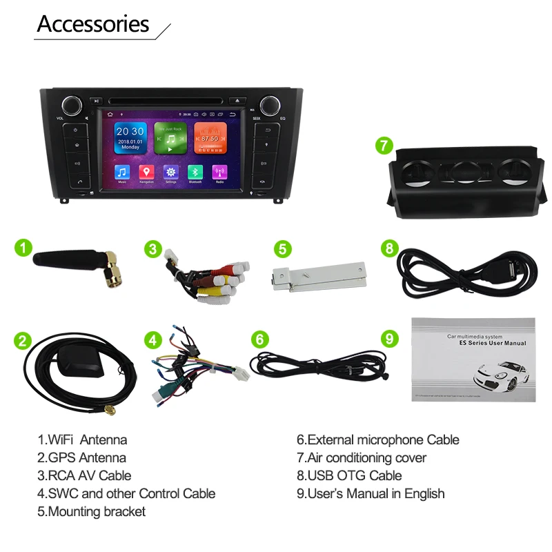 Discount Android 9.0 Octa Core 4G RAM 32G ROM GPS Navigation 7 " Car DVD Player for BMW E81/E82/E87/E88 2004-11 with Radio/Bluetooth/RDS 19