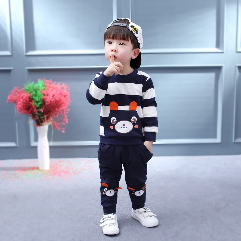 Комплект одежды для мальчиков, осенне-зимняя одежда для мальчиков, комплект из 2 предметов, детский спортивный костюм, От 1 до 5 лет