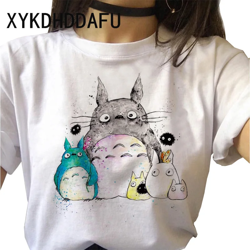Totoro T Shirt Women Kawaii Studio Ghibli Harajuku Tshirt Summer Clothes Cute Female ulzzang T-shirt Top Tee japanese Print