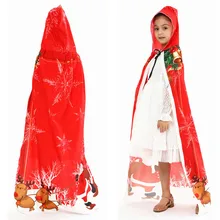 Рождественская накидка-шарф с принтом для детей, шарфы для девушек, винтажная модная женская шаль с принтом Kawaii, осенне-зимняя детская шаль