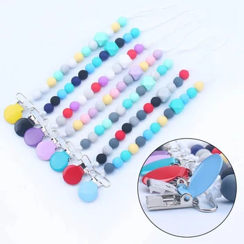 

2019 Personality Handmade Silicone Pacifier Chains Safe Teething Chain Baby Teether Eco-friendly Pacifier Clips Holder Chain