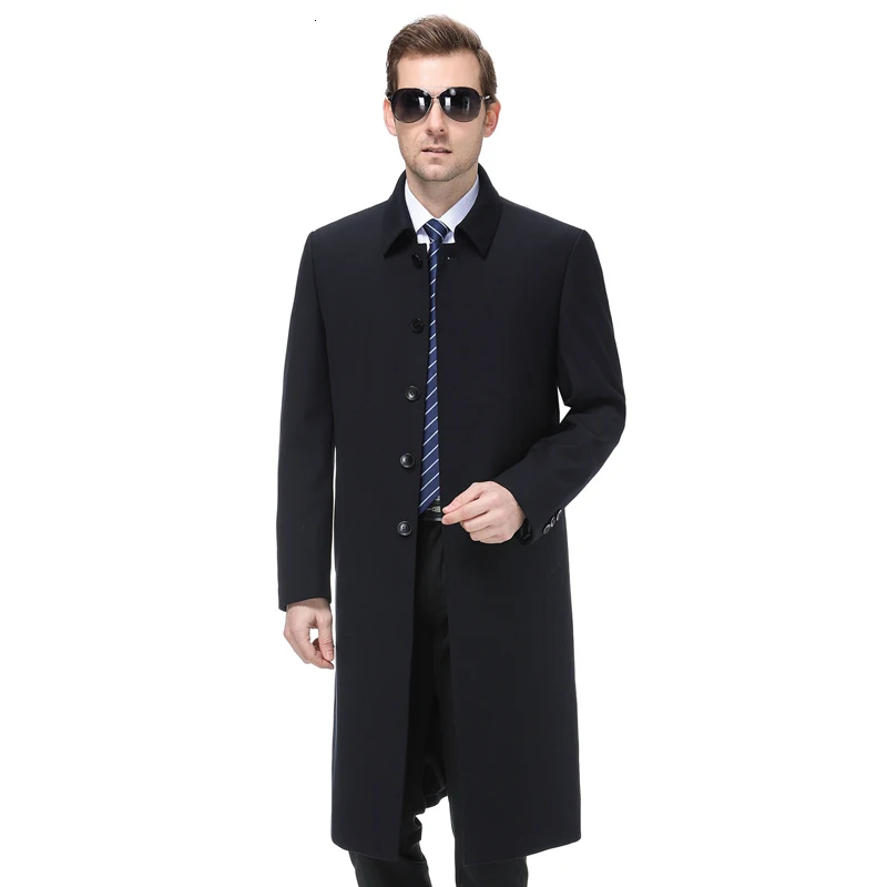 

new Fall clothing brand gown men's high-end raincoat men's thin black overcoat men's style
