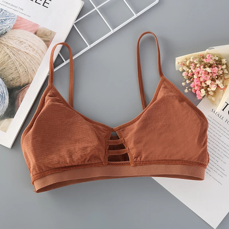 Bra front openwork underwear wireless underwear ladies cotton bra underwear seamless tube top