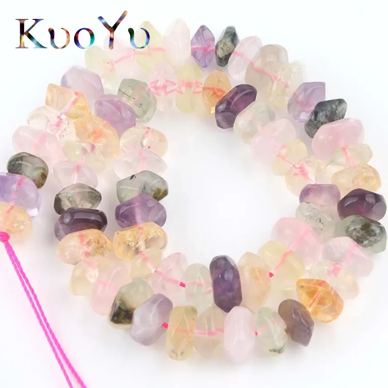 A+ Natural Rhombus Gem Colorful Quartzs Crystal Irregular Loose Spacer Beads For Jewelry Making DIY Bracelet Accessories Pendant | Украшения