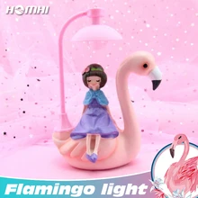Фламинго ночник Детские декоративные светодиодные лампы Лебедь птица ниша для украшения настольная лампа девушка спальня Xms подарок на день рождения