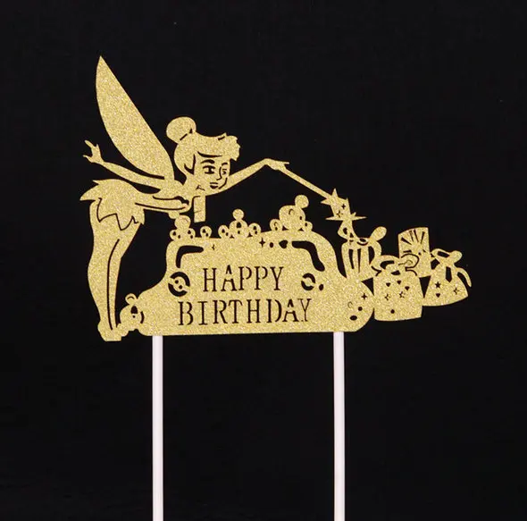 1 шт. многоцветные топперы для кексов блестящий Топпер торта С Днем Рождения мини