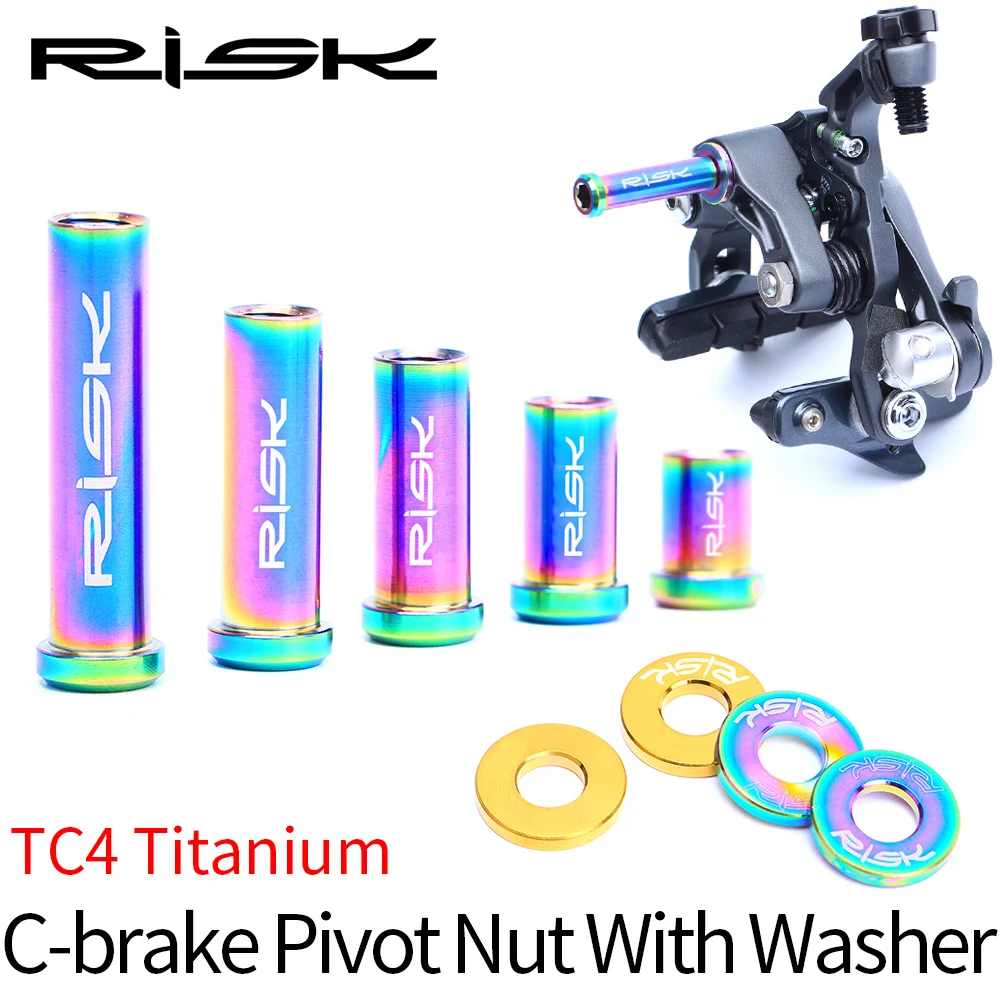 

RISK Road Bike Front Rear Brake Caliper C-brake Pivot Nut Fixing Screw Bolt With Washer Titanium Alloy M6 x10/15/20/25/30/40mm