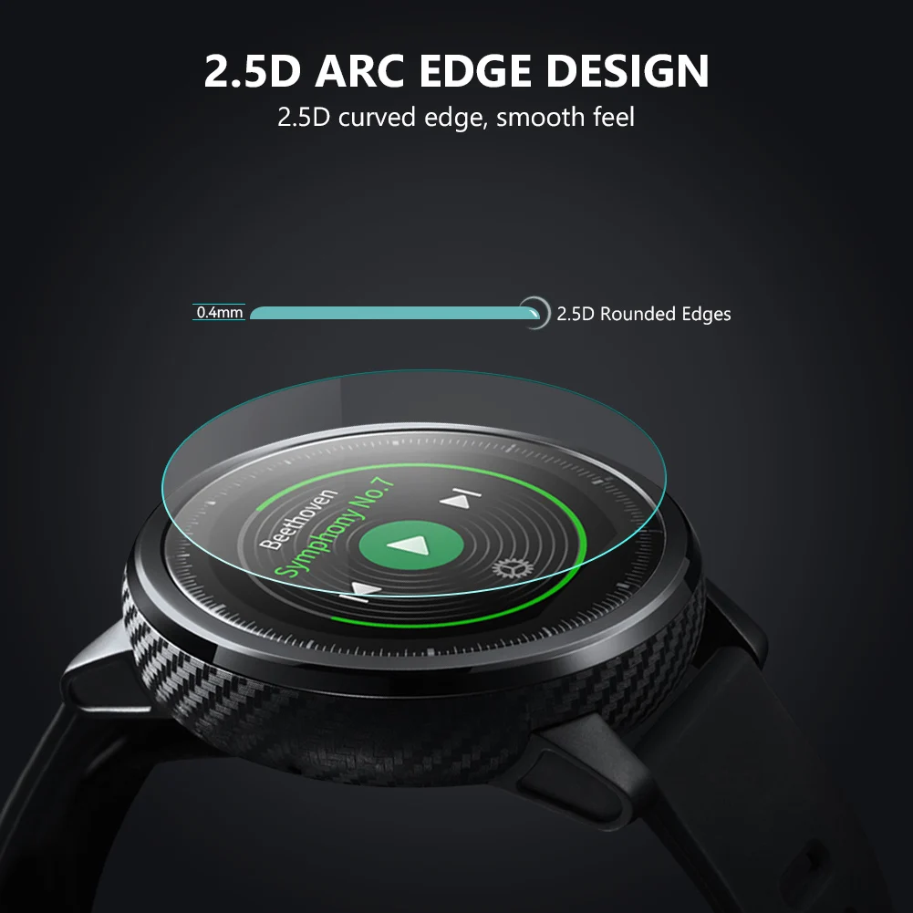 2Pcs Universal 9H Tempered Glass High-Definition Explosion-Proof Anti-Scratch Round 34-43mm Dial Watch Screen Protector