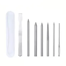 7 упаковка, нержавеющая сталь браслет ③ для шнуровки для сшивания Ткачество иглы Набор инструментов инструмент для плетения набор