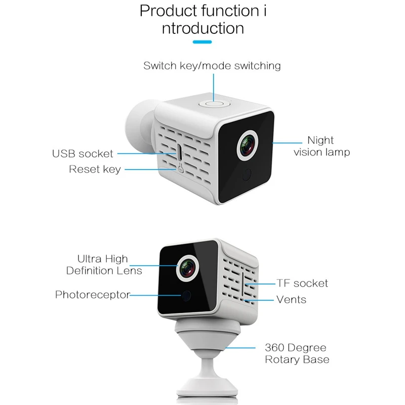 Quelima A12 Ultra HD 1080P облачная беспроводная Wifi камера наблюдения камера дистанционного движения DV антенна DVR семейная Безопасность DVR