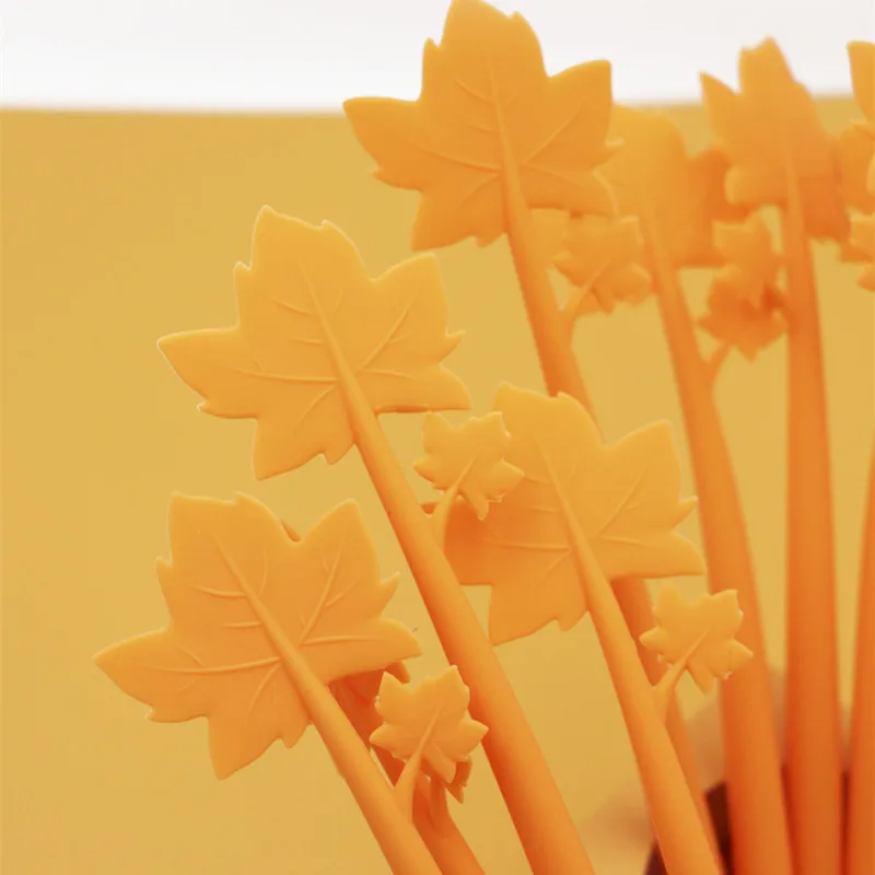 48pcs-maple-leaf-silicone-gel-pen-creative-signature-pen-student-quick-dry-pen-stationery-prizes