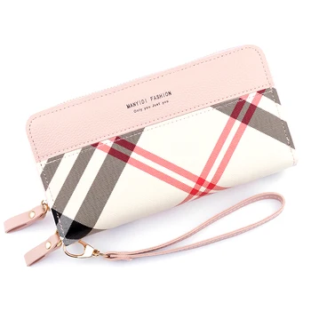

Hot sale new double zipper wallet woman long section large capacity mother clutch bag double printed wallet mobile phone bag