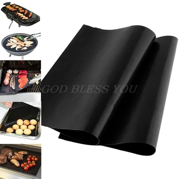 

33x40cm Reusable Non-stick BBQ Grill Mat 0.08mm Thick PTFE Barbecue Baking Liners For Teflon Cook Pad Microwave Oven Tool