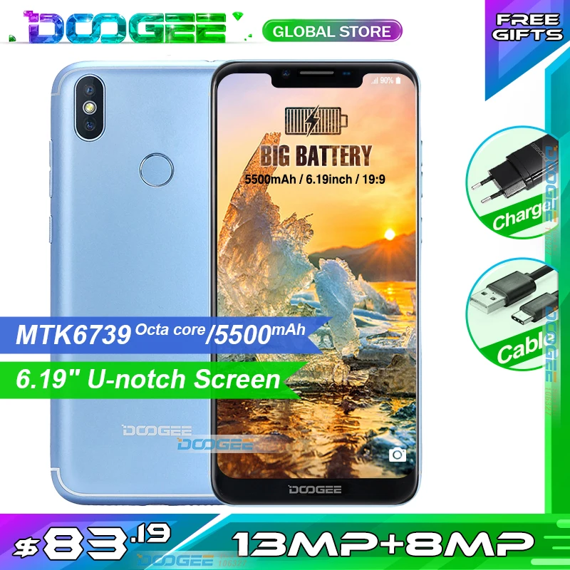 Быстрая доставка Doogee BL5500 LITE смартфон 5500 мА/ч MT6739 2 Гб оперативной памяти 16