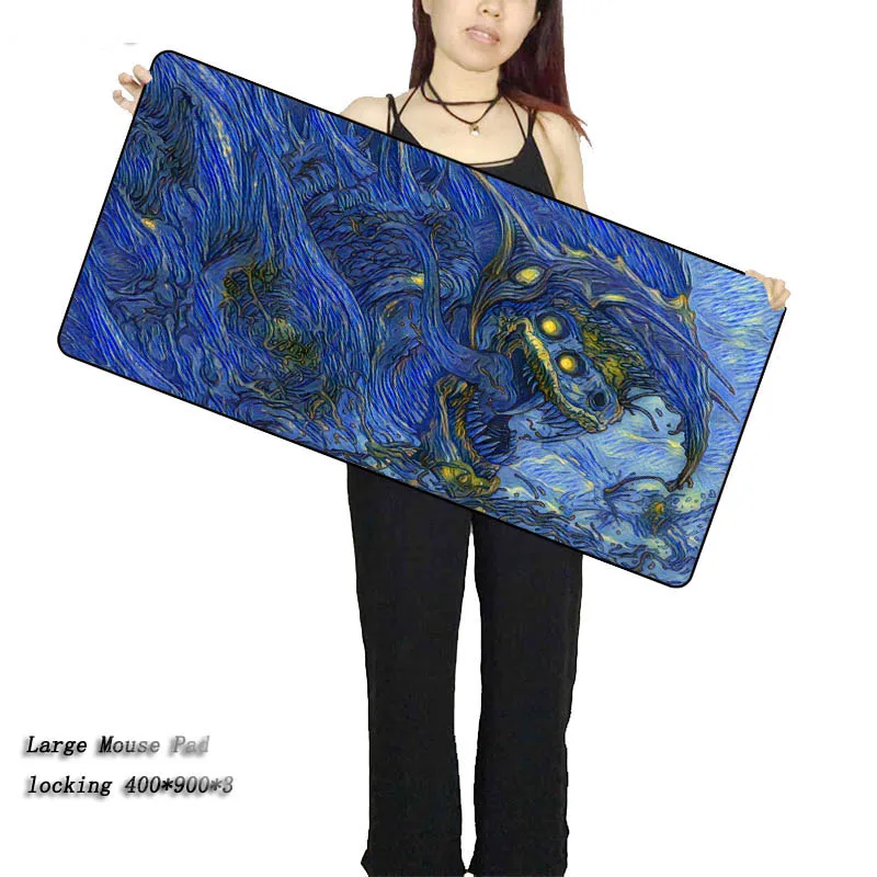 

Laumans900*400*3mm Large Gaming Mouse pad XL big game mousepad keyboard desk mat Blue CSGO Dragon Hyper Beast Gamer mouse mat