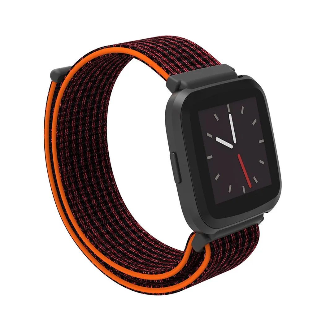 Тканые нейлоновые часы, спортивный ремешок для Fitbit Versa 2, сменный дышащий браслет с петлей на запястье, ремешок для часов