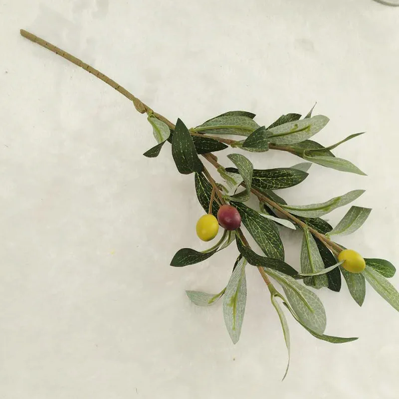 36 см искусственные растения оливковое дерево ветви лист с оливковыми фруктами листья для украшения дома аксессуары