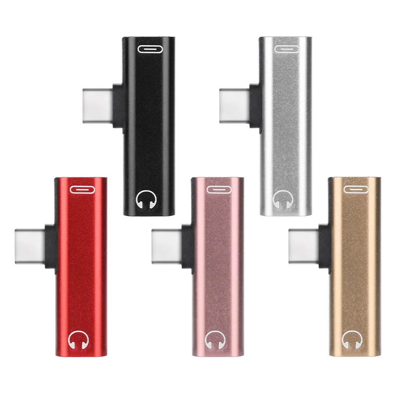 

Dual Adapter Splitter 2 in 1 USB Type C to 3.5mm Connector for Xiaomi Huawei JMG Portable Charger Audio Headphone Adapter