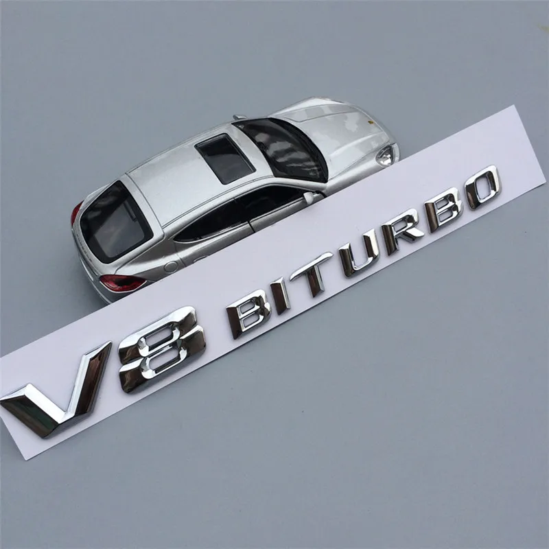 【NEW】20set автомобильный Стайлинг 18*2 см ABS пластик V8BITURBO V12BITURBO Эмблема для багажника значок боковые логотипы автомобили наклейки на тело 5 цветов