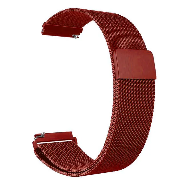 Универсальный быстросъемный ремешок для часов Миланского магнитного закрытия из нержавеющей стали ремешок для часов сменный ремешок 16 мм 18 мм 20 мм 22 мм 24 - Цвет ремешка: Red