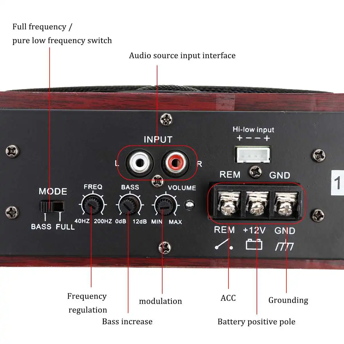 Amplificateur De Voiture 600w 8 12v, Caisson De Basses, Audio De