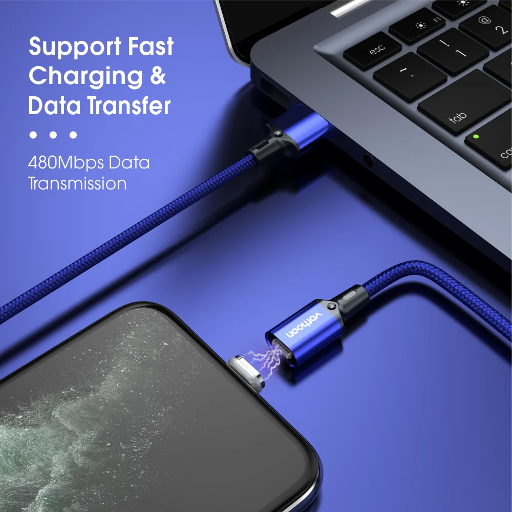Vothoon 3A Magnetic USB Cable Fast Charging Micro USB Type C Cable For Samsung iphone 11 Pro Magnet Charger Mobile Phone Cable