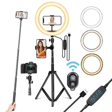 ZUIDID 16CM/26CM Dimmable LED Selfie Ring Light Phone Camera Led RingLight With Tripod For Makeup Video Live Aro De Luz