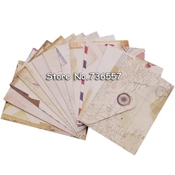 

1 bags 12 pcs Cute Mini Retro Craft Paper Envelopes Vintage European Style Envelope For Card Scrapbooking Gift DIY Handmade
