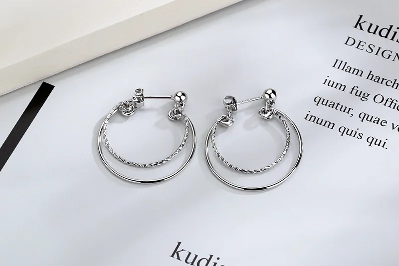 ROXI Orecchini a cerchio con rivetti lucidi per le donne Ragazze Moda Orecchini in argento sterling 925 Gioielli Pendientes Plata Orecchini in oro 925  36