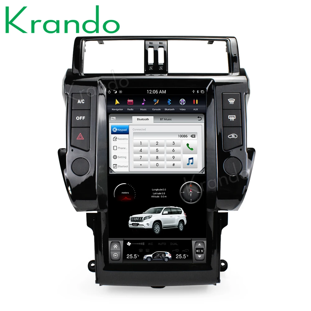 Top Krando Android 8.1 13.6" style Vertical screen car multimedia player GPS for Toyota Prado 150 2014+ navigation radio player BT 5 Top Krando Android 8.1 13.6" style Vertical screen car multimedia player GPS for Toyota Prado 150 2014+ navigation radio player BT 5