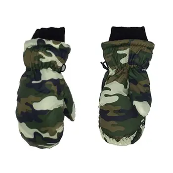 

Toddler Kids Winter Camouflage Printed Full Finger Gloves Waterproof Windproof Thicken Warm Elastic Ribbed Cuff Mittens 3-5T