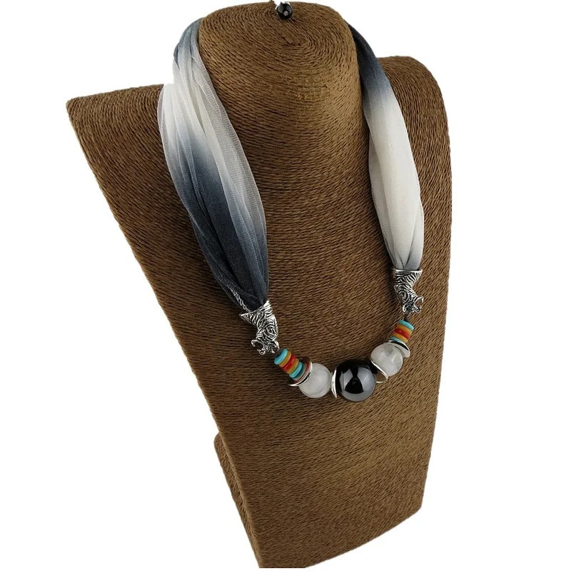 He978ea4c6a684a998d68a9d3922db16br New Women Colorful Wrap Scarf Multi-style Decorative Jewelry Necklace Pendant Scarf Hijabs Femme Head Scarves Mallzona