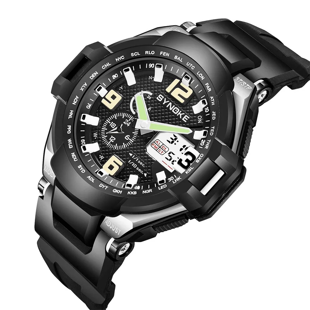 

Electronic Watch Sports Fashion Outdoor Multi Function LED Watch Double Display Creative Watch Luminous Alarm Watches